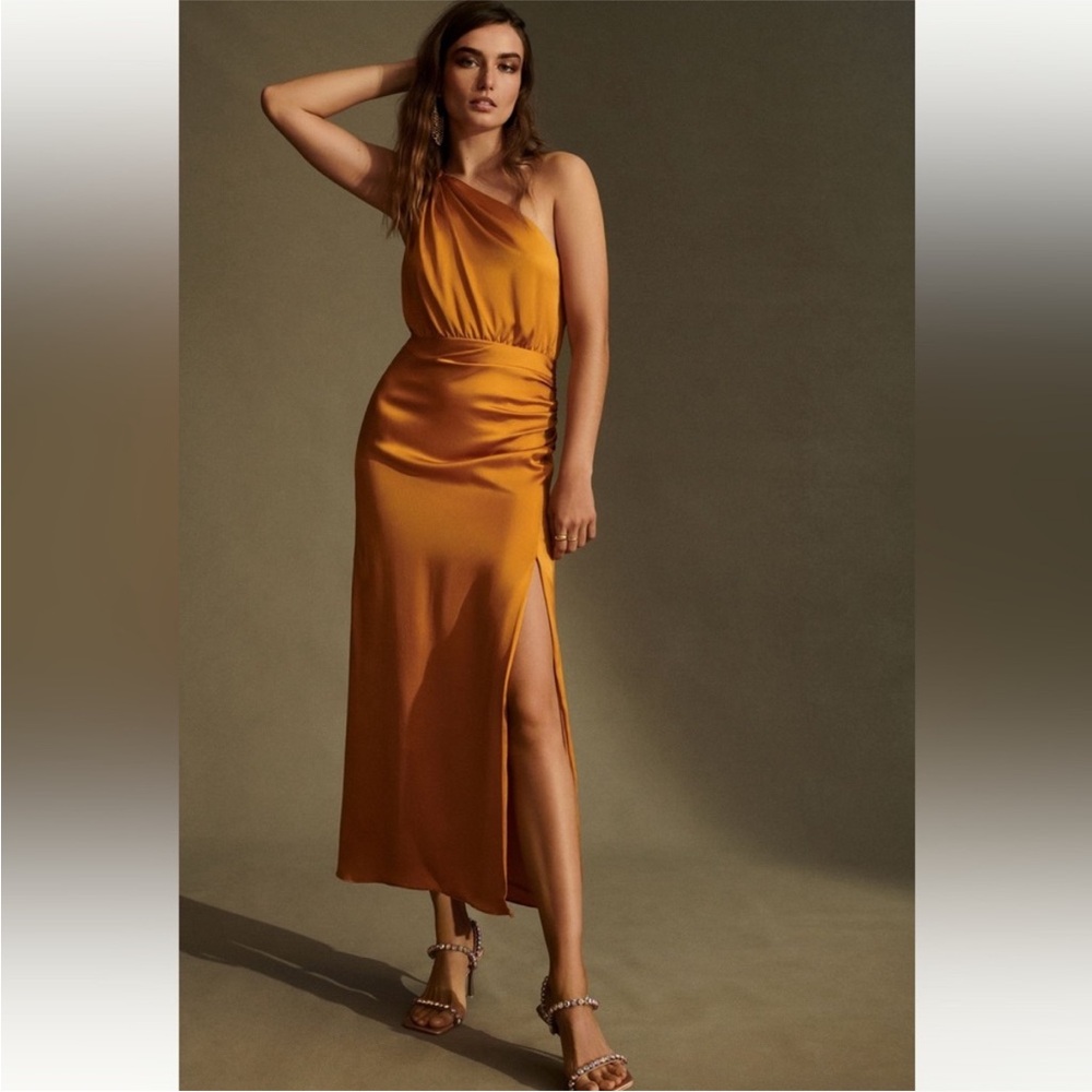 Anthropologie‎ One-Shoulder Silk Dress size 2